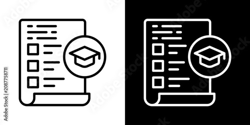 Syllabus Icon Of Line Black And White Style Vector Illustrationn