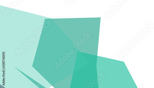 Modern abstract geometric PNG design - polygonal forms, faceted structure, teal, aqua, light green. For backgrounds, web, presentations. Transparent isolated element.