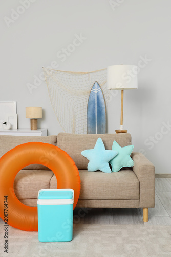 Cozy living room with summe...
