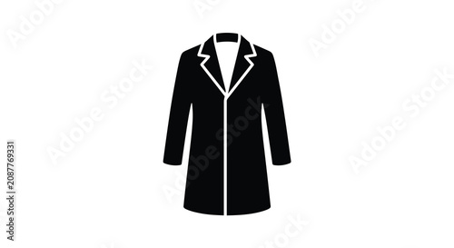 Konstfotografi A black silhouette of a long overcoat with lapels and a classic design silhouett