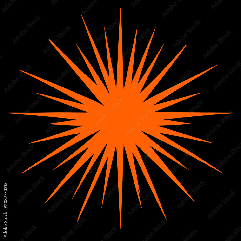 Fototapeta premium Vibrant Orange Burst Graphic for Labels and Promotional Design