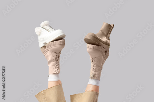 Legs of woman with stylish ...