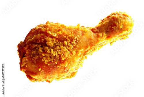 Crispy Fried Chicken Drumstick Isolated on Transparent Background