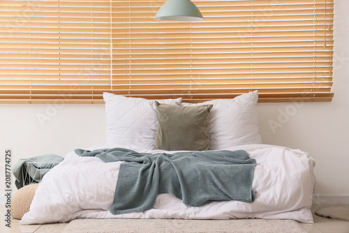 Big bed with soft pillows i...