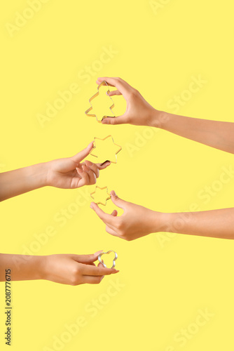Female hands with different...