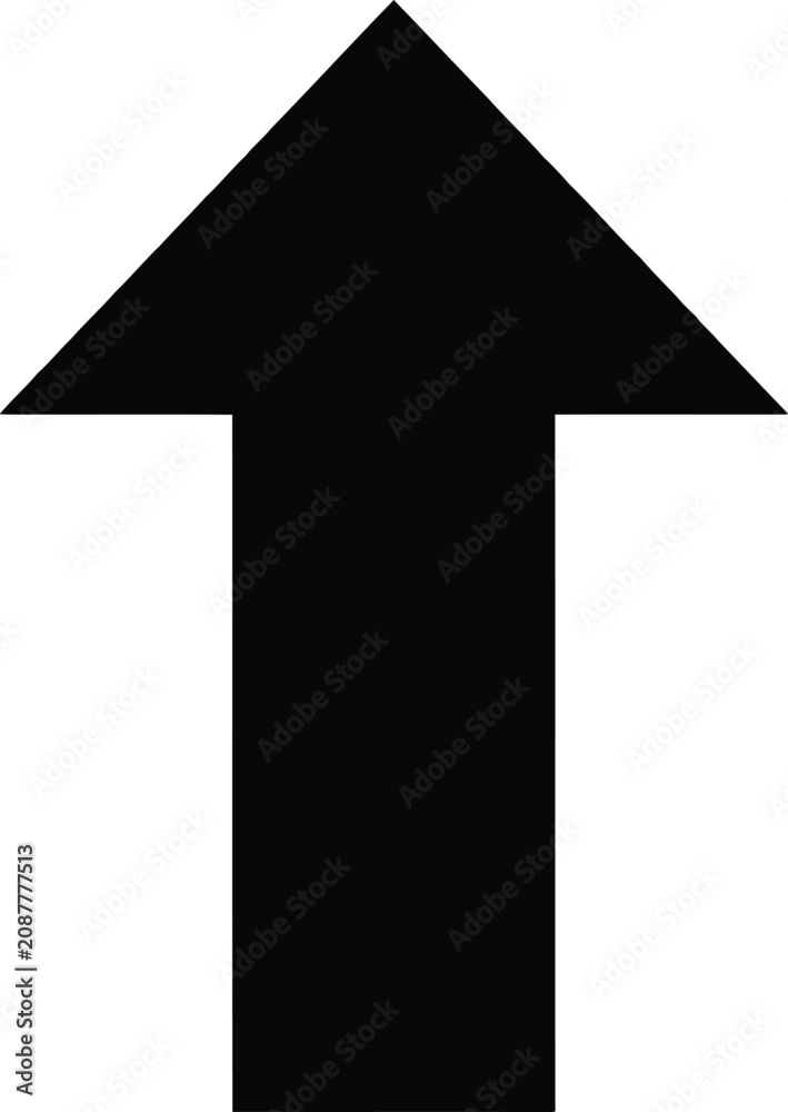 Fototapeta premium Upward Arrow Black Direction Icon Vector Isolated on Light Background for Navigation and Design