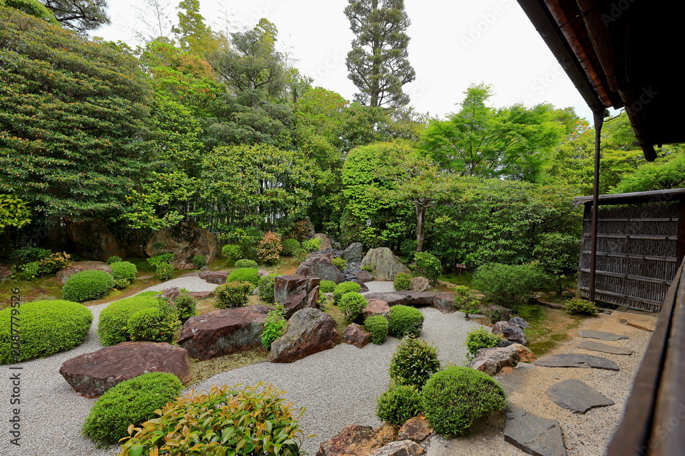 Obraz premium Yokoen Garden in Taizoin Temple, a Zen Buddhist complex founded in 1404 in Ukyo Ward, Kyoto, Japan