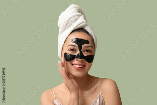 Young woman with activated ...