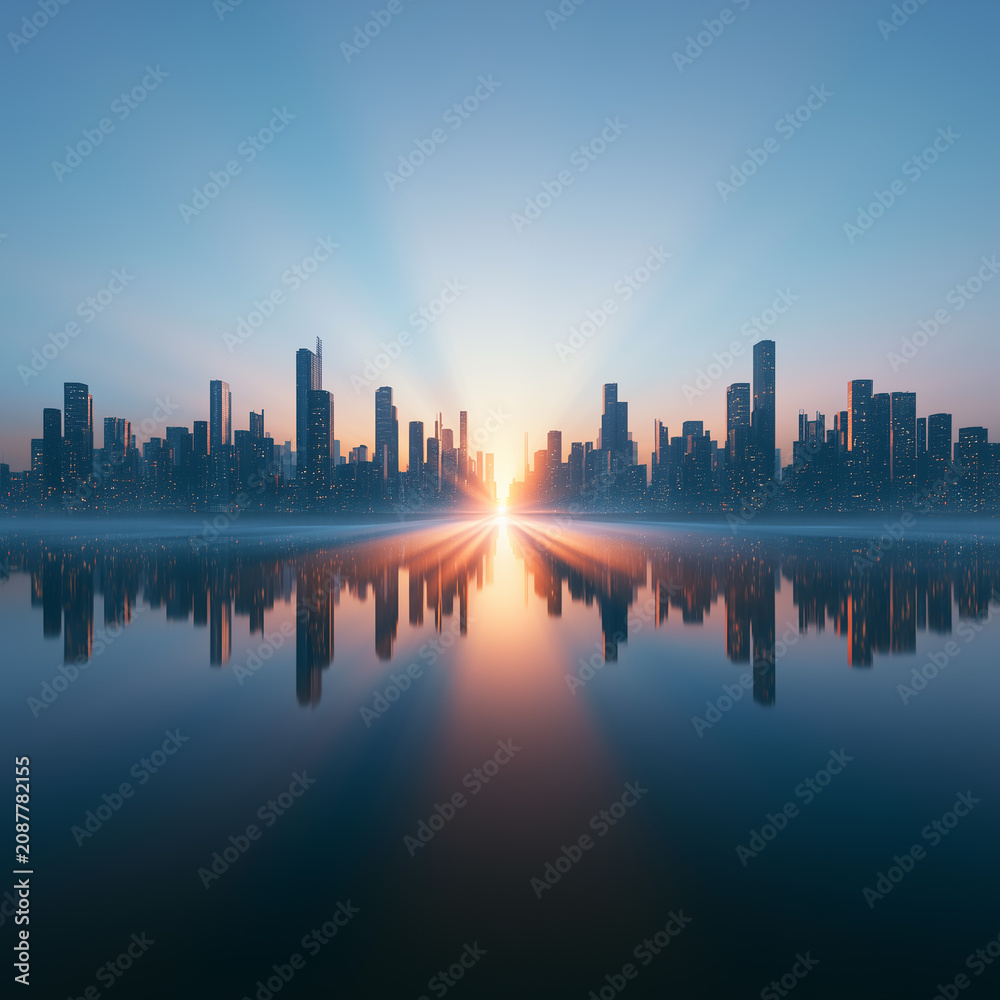 Obraz premium sunset over the city