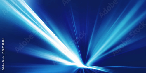 Canvas-taulu An abstract burst of radiant blue light beams emanating from a central point, evoking a sense of high-speed data transmission and futuristic digital technology