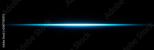 Obraz na plátně Close-up of a thin blue laser beam on a black background with cutting edge close