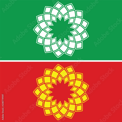 Abstract Geometric Floral Mandala Emblem Logo