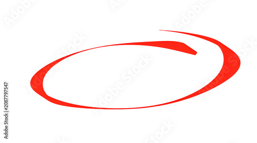 Tableau sur toile Vibrant red hand-drawn oval accentuating a point, perfect for highlighting impor