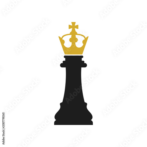 Chess King Piece with Gold Crown