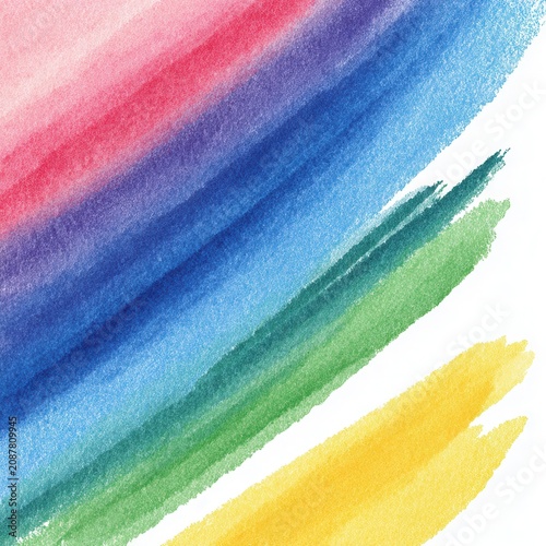 Colorful watercolor brush strokes in rainbow gradient artistic background