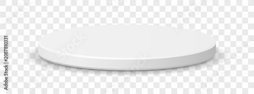 Foto Vector White flat round 3d podium platform circle stage display mockup stand iso