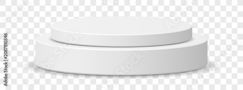 Obraz na płótnie Vector white round 3d podium pedestal stage platform display mockup stand isolat