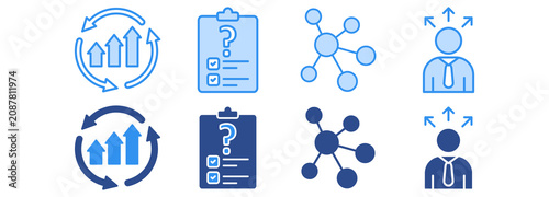 Schilderij op canvas VUCA icon pack dual tone collection set, complexity and ambiguity Vector Illustr