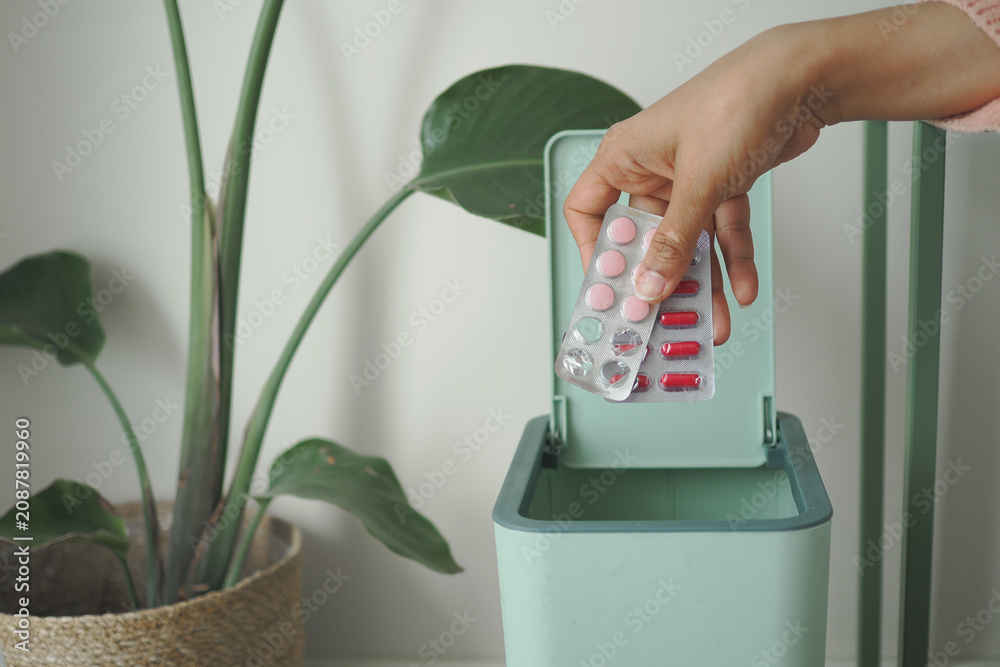 Fototapeta premium Finding a proper way to dispose of old medication