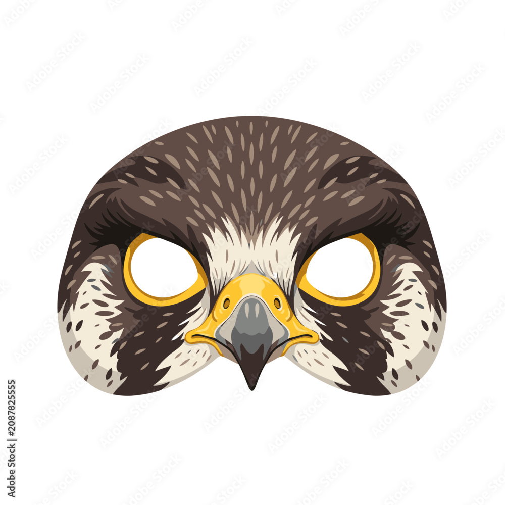 Fototapeta premium Stylized Hawk Bird Masquerade Mask Illustration for Carnival
