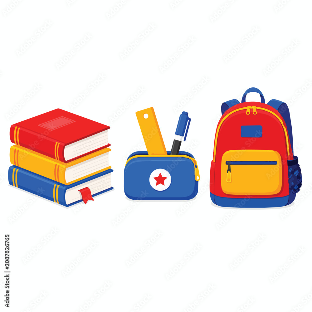 Fototapeta premium Back To School Illustration Tool