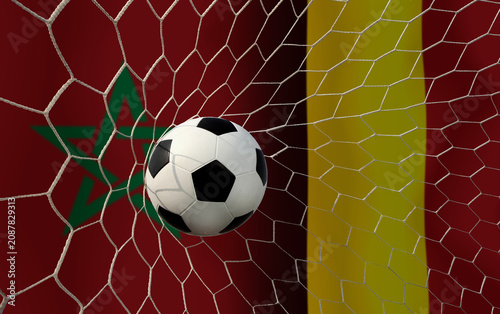 Football Cup competition between the national Morocco and national Belgium.