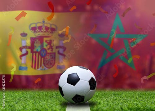 Football Cup competition between the national Morocco and national Span.