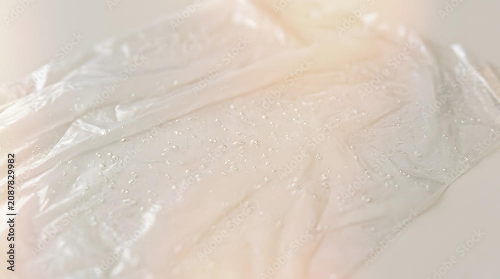 Obraz premium Polyethylene film texture with subtle air bubbles and soft light leaks