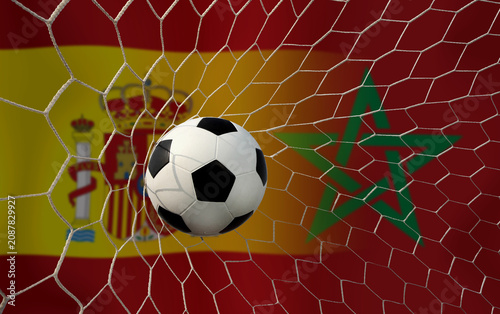 Football Cup competition between the national Morocco and national Span.