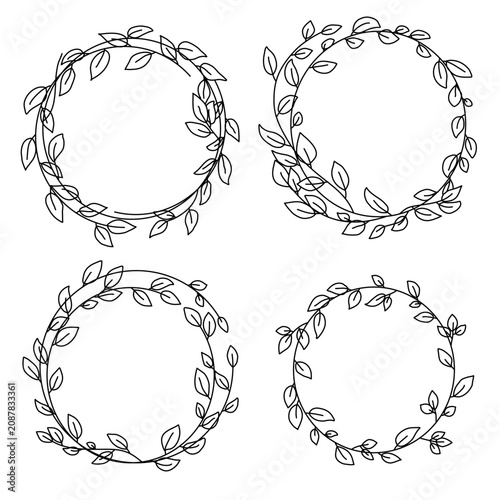 Leaf Wreath Elements Set