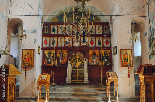 Принти на полотні The magnificent iconostasis inside Krupa Monastery reflects centuries of Orthodox faith, artistic tradition and Croatian cultural heritage