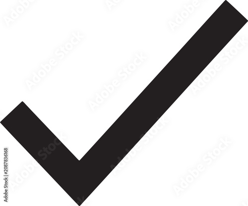 Konstfotografi Thick black checkmark tick approval symbol