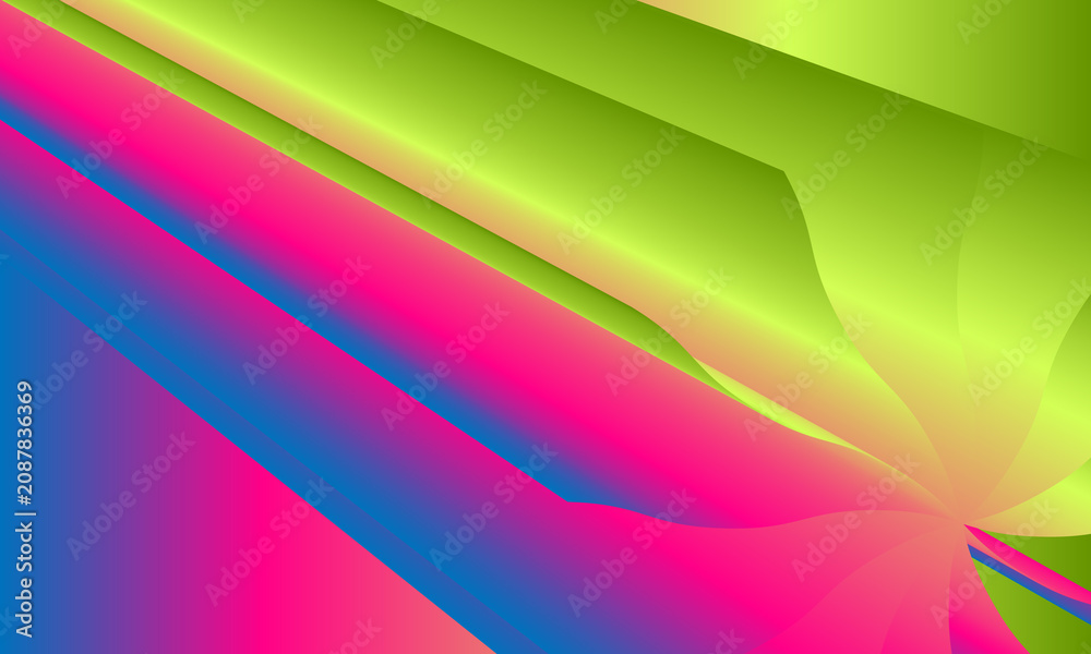 Fototapeta premium Abstract geometric folding waves gradient background for frame border