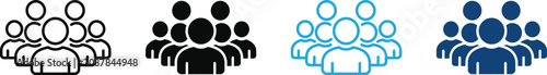 Customer group icon set diverse people symbols for business and marketing. Vector illustration.