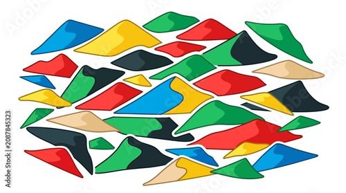 Colorful abstract shapes on white background