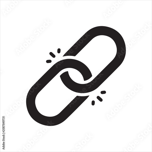 Obraz na plátně Black solid icon for link.