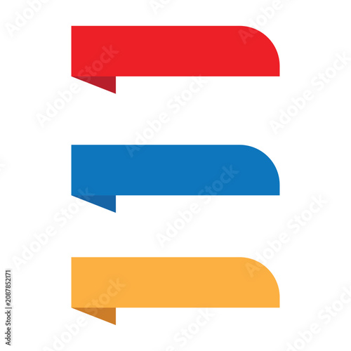 Set of red blue and yellow promotional banner templates
