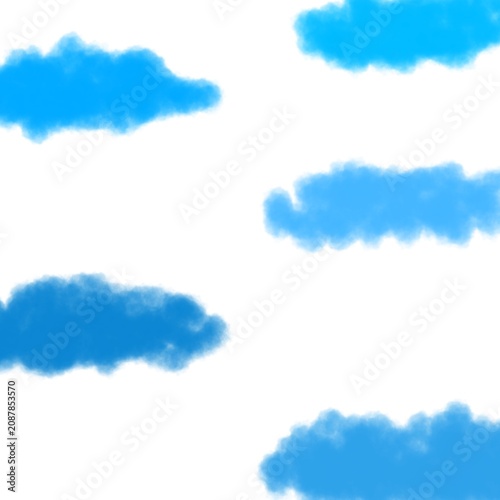 Background illustration of a blue cloud pattern against a clear sky. Summer, daytime, morning.
