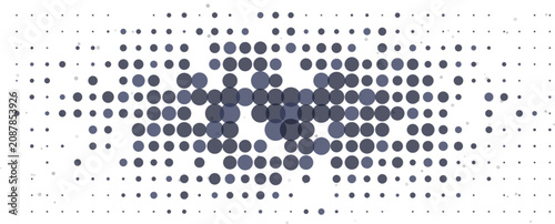 Fotografie Gray dots arranged in a gradient pattern on a white background with subtle textu