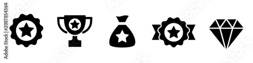 Reward icon. Prize icon set