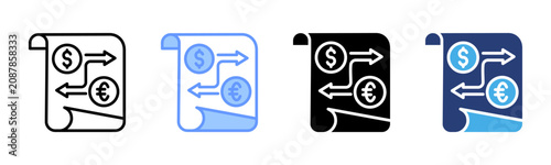 Canvastavla Exchange Rate icon set multiple style collection