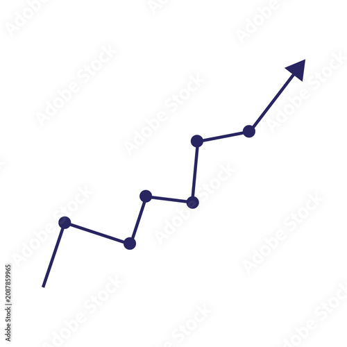 Business growth graph icon showing upward trend line