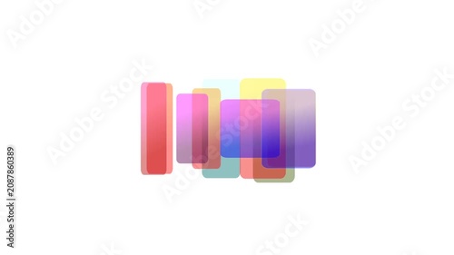 flying rainbow screens on white