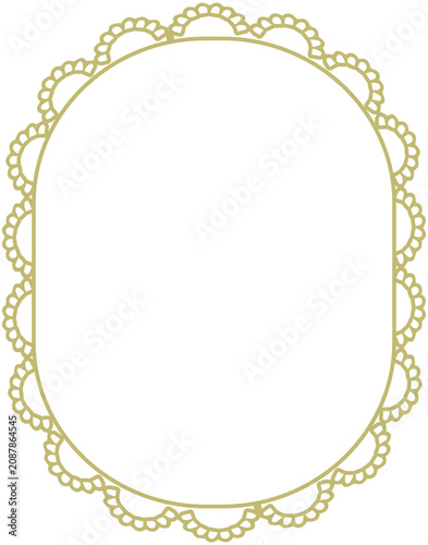 Olive Elegant Oval Lace Border Frame
