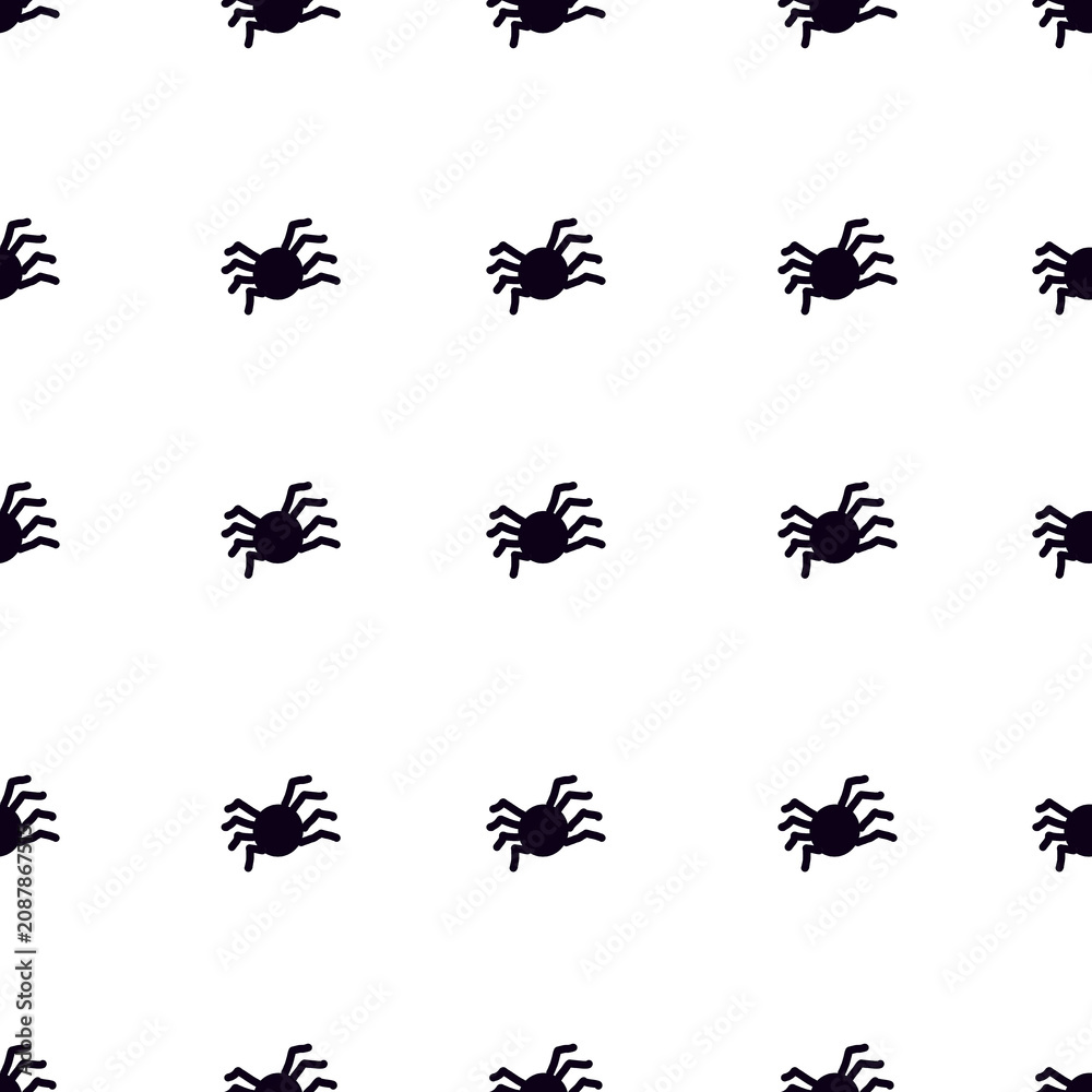 Fototapeta premium Cute hand drawn dark purple spider seamless pattern
