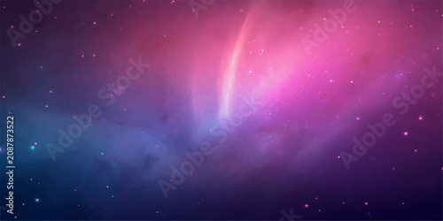 Tableau sur toile Abstract Space Background with Glowing Stars Galaxy Nebula Blue Cosmic Light and