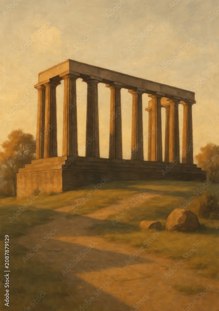 Obraz premium Ancient columns at sunset