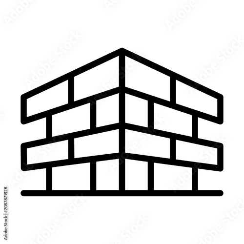 Fotografie Bricks Icon - Black Outline