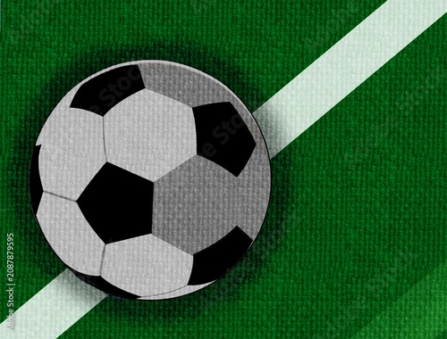 Soccer ball in the middle line