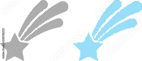Foto Two versions of a pixelated stylized hand making the vulcan salute gesture grey